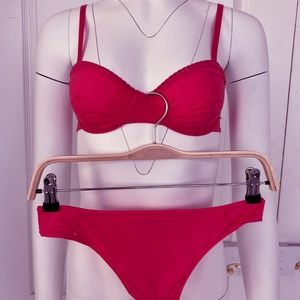 Eres Paris NEW vibrant pink bra & thong set sizes 32C & S/M